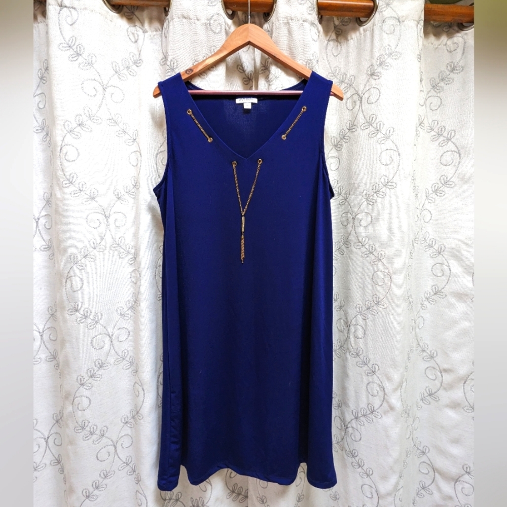Avenue embellished cobalt dress